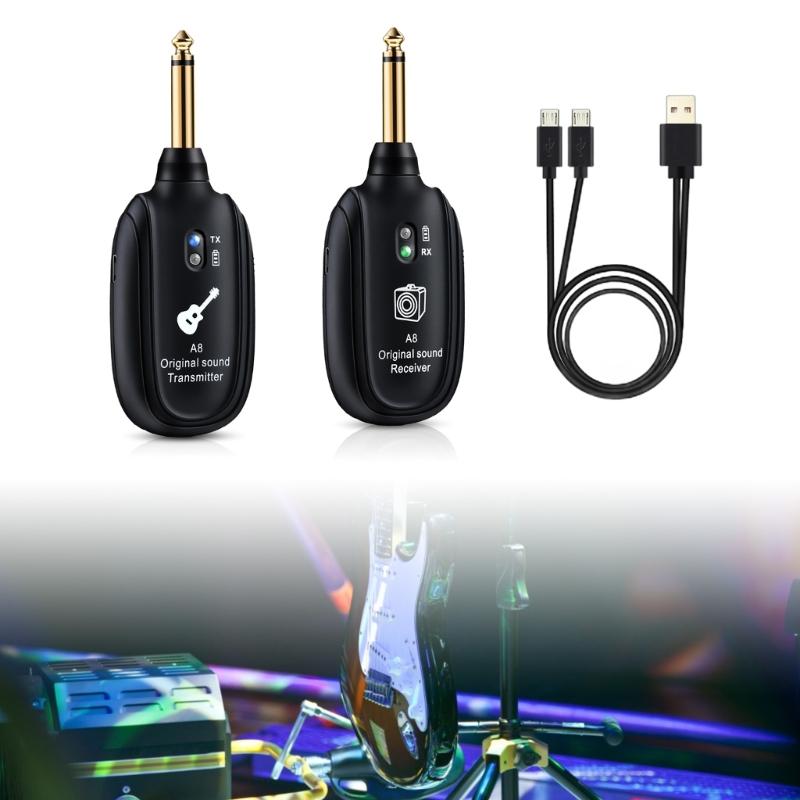 Transmitter and Receiver for Electric Guitar Bass Violin Instruments Wireless Guitar Transmitter Receiver Systems