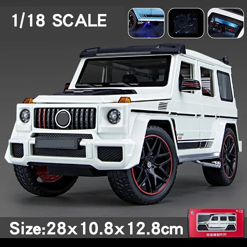 1/18 Large G800 SUV Off-road Alloy Model Car Sprayable Toy Car Diecast Vehicle Model Toy Sound Light CarBirthday Gift For Kids