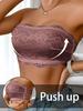 Ультратонкий Кружевной Бюстгальтер без Бретелек Push Up Нижнее Белье Сексуальное Кружевное Белье с Красивой Спинкой