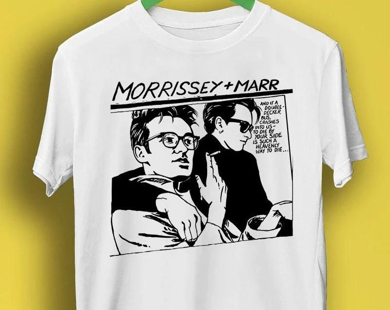 The Smiths Morrissey Marr Cartoon Meme Gift Funny Style Summer Unisexs and Womens Loose and Breathable Tshirt Top