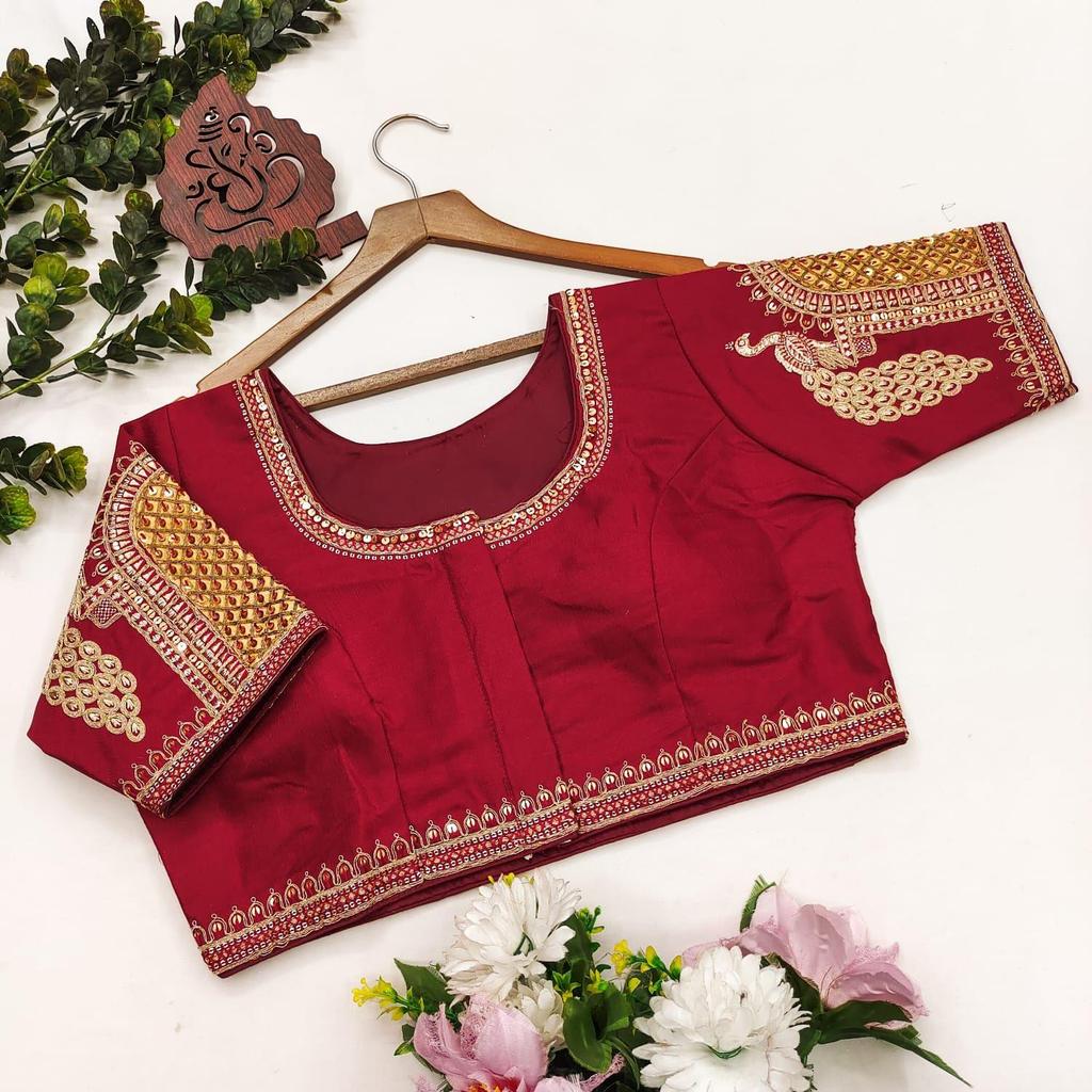 Тяжелая свадебная блузка для невесты| Блузка для ношения с сари (размер 46RU, размер блузки можно увеличить до 52RU)