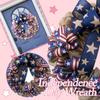 Patriotic Burlaps And American Flag Ribbon Wreath For Julys Front Door Wreath