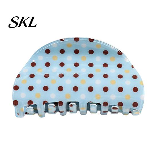 PVC Hair Claw, Back Head Strong Bite Force Clip, Dot Print Sturdy Claw Clip Large Anti-Slip Teeth Accessory for Daily Wear Long