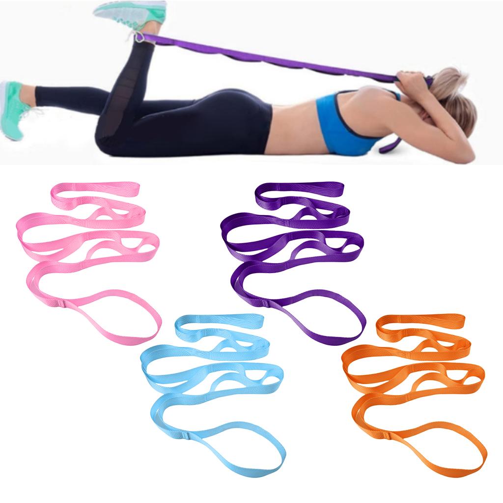 Stretching Strap Yoga Strap for Physical Therapy, 10 Loop Yoga Strap for Stretching Not-Elastic Exercise Stretch Strap
