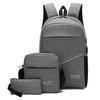 USB Charge 3 Pcs Sets Laptop Backpack Business Men WomenTravel Shoulder Backpacks School Bag 7colors
