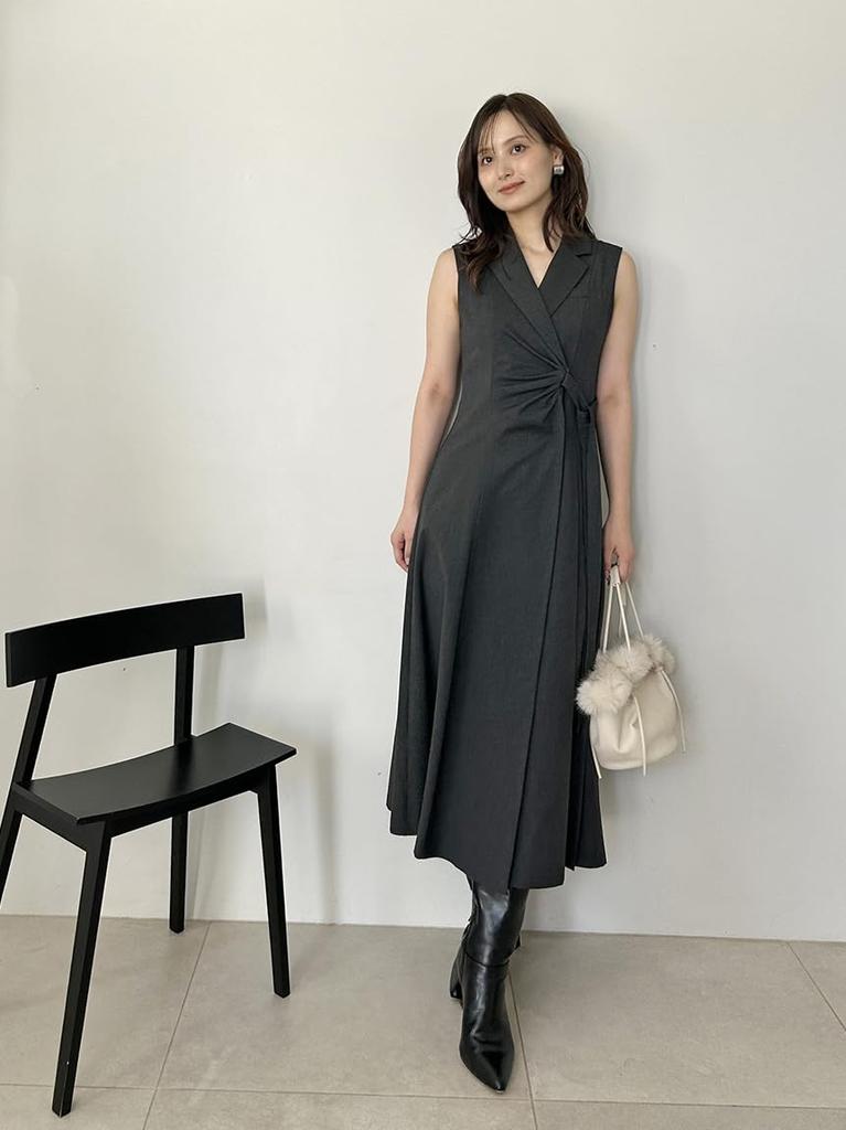 Sus Side Pleated Tailored Dress SWFO255076CGRY1