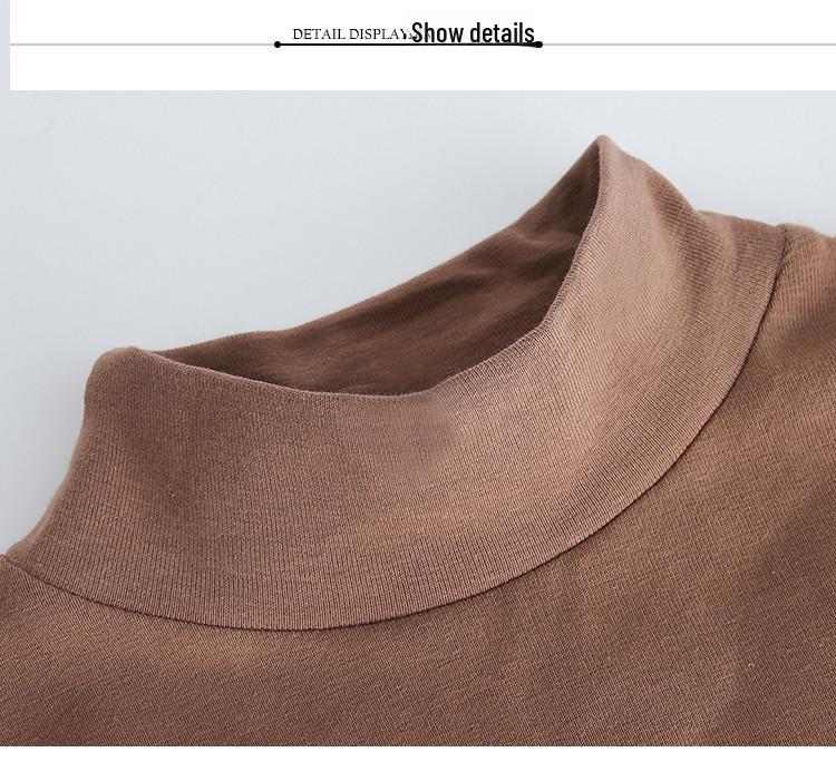 Женские облегающие футболки с длинным рукавом в корейском стиле для осени/зимы с полувысоким воротником