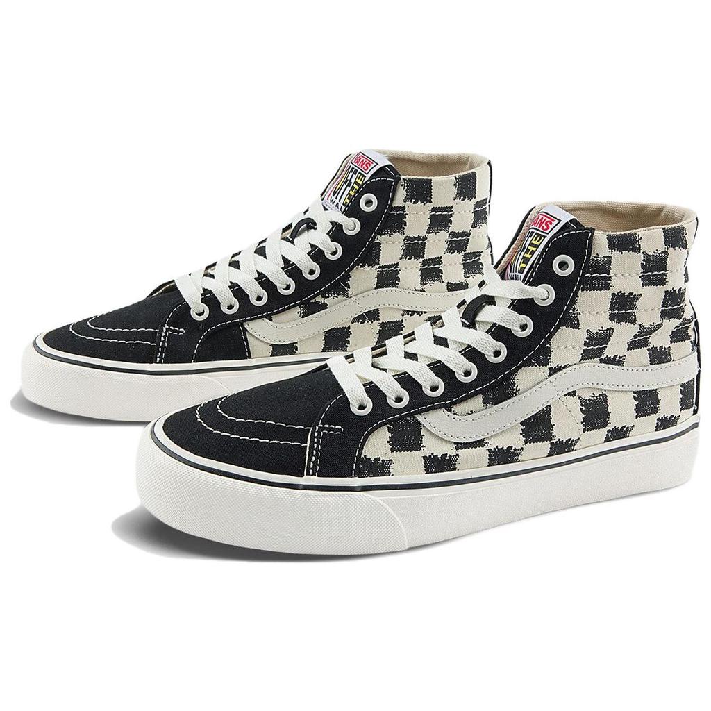 Vans Sk8 Non-Slip High-Top Skate Shoes Unisex Sneakers Black White Plaid VN0A4BX6KIG