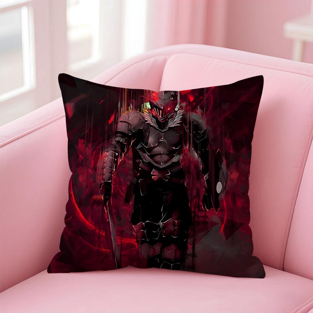 Handsome Anime Goblin SlayerCartoon Cushion Cover Pillow Case Soft Skin Friendly Fabric Concealed Zipper
