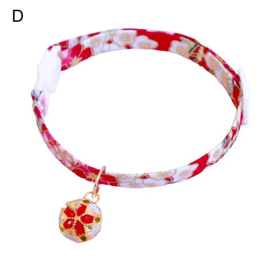 Ошейник для домашних животных в японском стиле, регулируемый отрывной ошейник для домашних животных, кошек, собак с колокольчиком