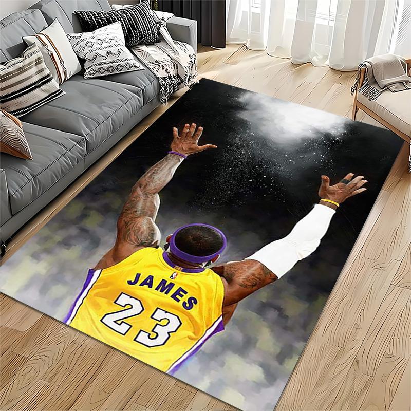 "Basketball Player Carpet with Back View, Yellow Jersey, No. 23" Suitable for use as an anti-slip for living room bedroom sofas