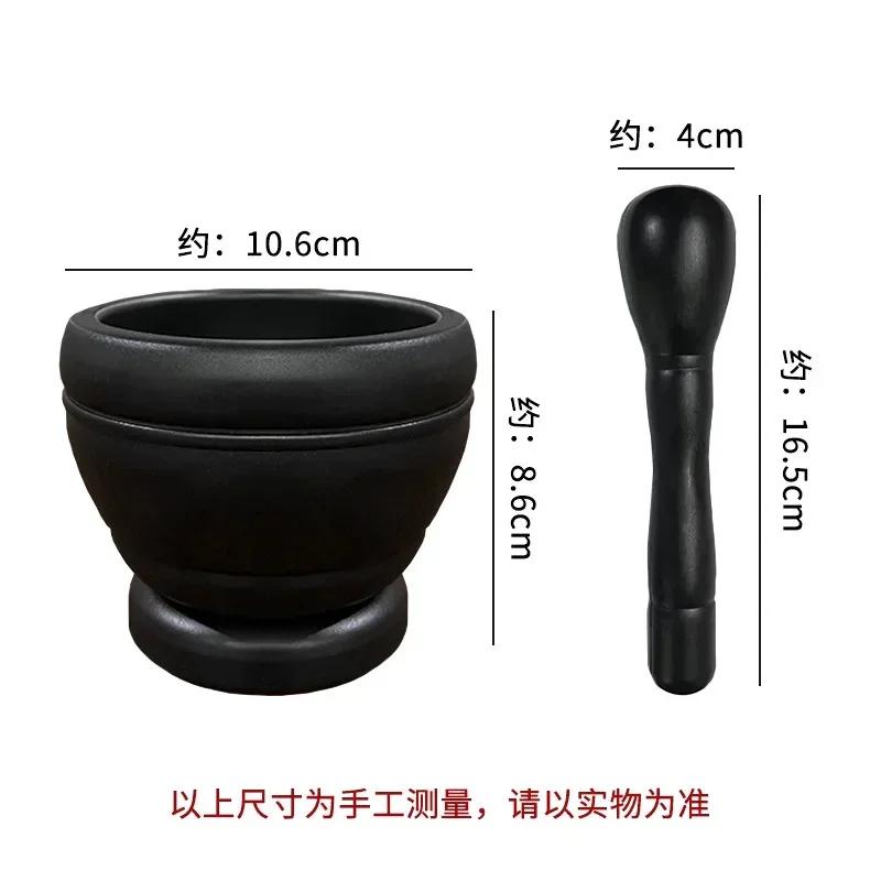 Manual Garlic Press Household Grinder Pressing Garlic Mashing Pot New Manual Medicine Jujube Wood Pounding Stone Mortar Grinder