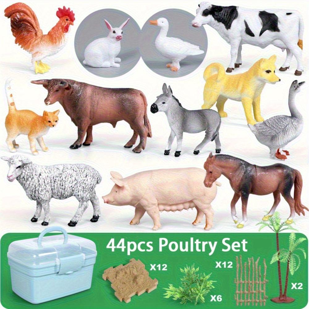 Игрушечная ферма с фигурками пластиковых животных и заборчиком, игровой набор «Ферма», фигурки животных, подарки на день рождения для детей, мальчиков, наполнение для рождественских чулок