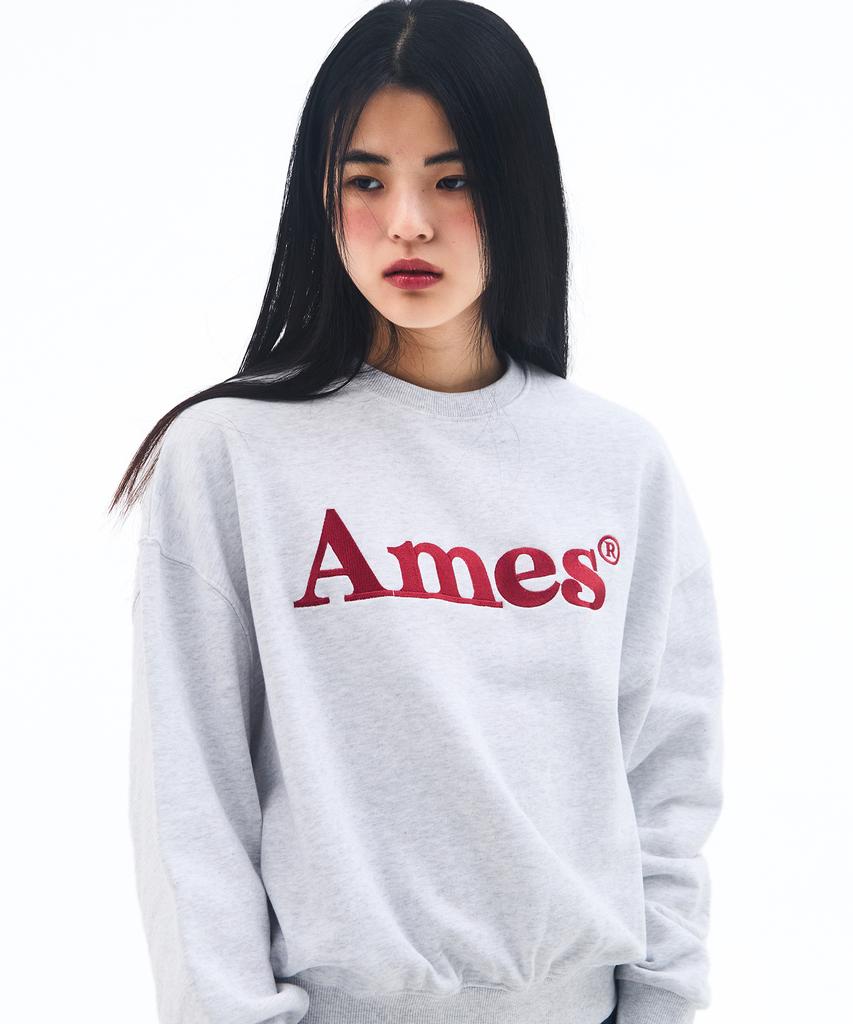 AMES-WORLDWIDE Basic Logo Sweatshirt Light Gray