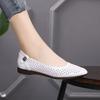 New Hollow Large Size Shoes Single Shoes Women's Summer Flats Soft-soled Sandals Doudou Shoes Soft Leather Women's Shoes