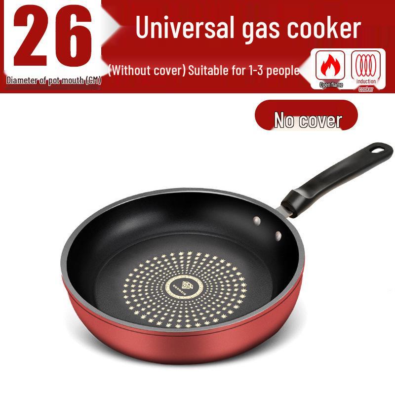 Crystal Diamond Non-stick Universal Flat-bottom Wok for Induction & Gas Stoves, Stir-fry & Frying Pan