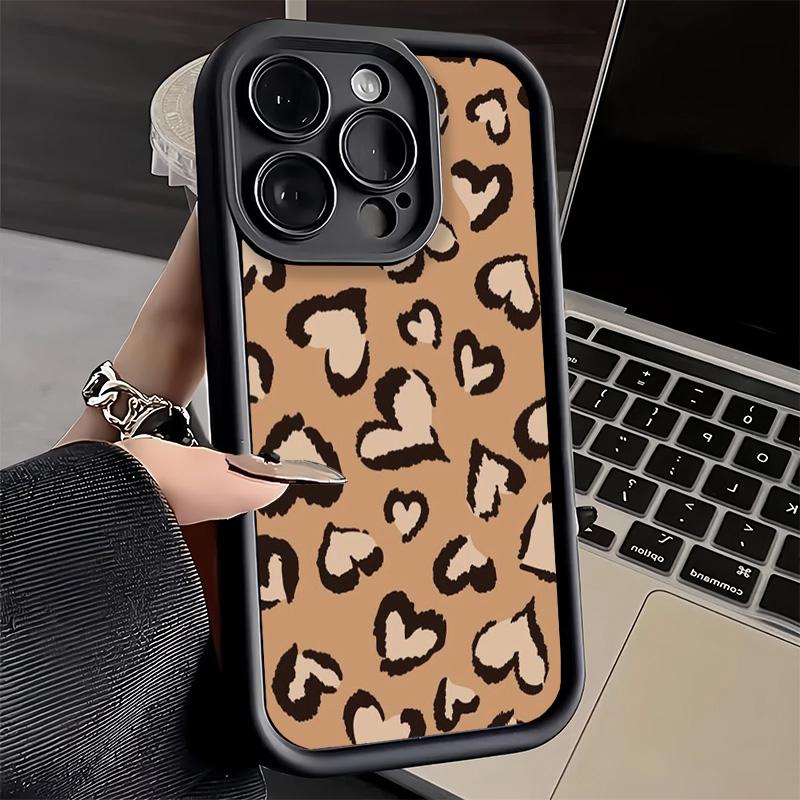 Чехол для телефона iPhone 17 Air 16E 15 16 Pro Max Леопардовый принт Трендовый дизайн Чехол 14 Plus 13 12 Mini Мягкий силиконовый Fundas