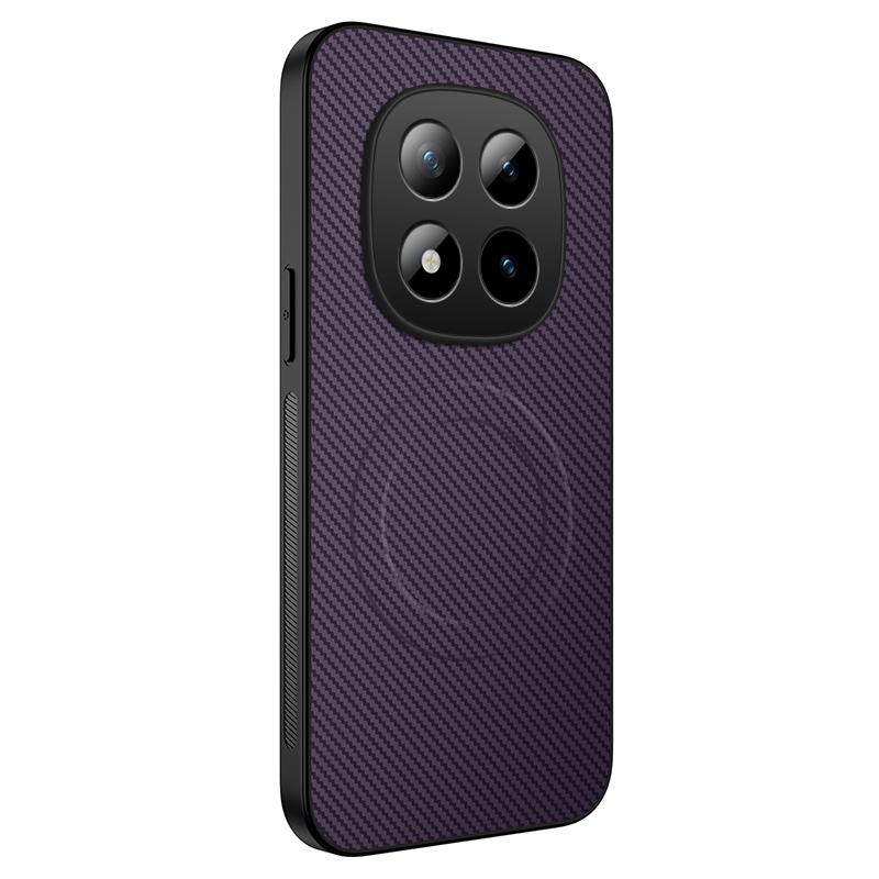 Для Xiaomi Poco M8 5G/Redmi Note 15 5G (Глобальный) Магнитный чехол WANLONFENG TQ Series с текстурой под карбон, изготовленный из поликарбоната и ТПУ.