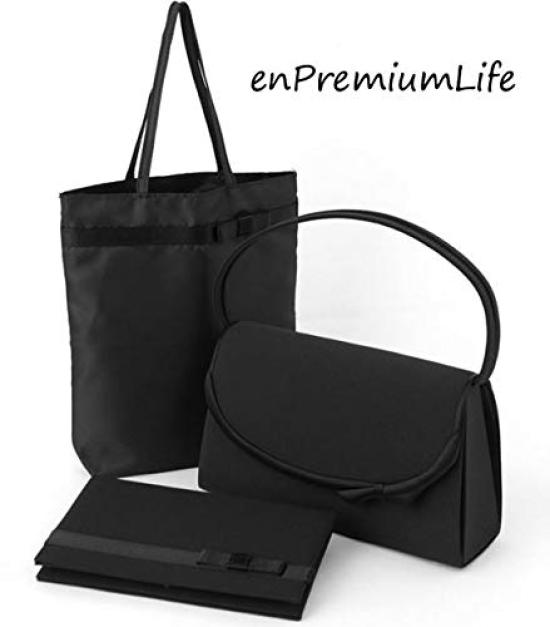 [enPremiumLife] Формальная сумка, Черная (Набор из 3 штук, Круглый)