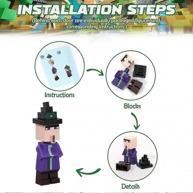 Countdown Calendar with 29 Toy Figure Building Blocks - Boys Advent Calendar Gift New Arrival