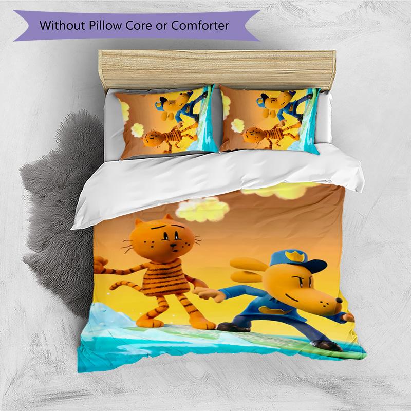 Dog Man 3pcs Bedding Set Duvet Cover Closure Includes 1 Duvet Cover & 2 Pillowcases for All Seasons Bedroom Home Dorm Decor