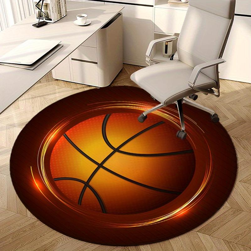 Cool Basketball Round Rug Nonslip Area Rug Office Chair Mat Carpet For Living Room Bedroom Home Decor