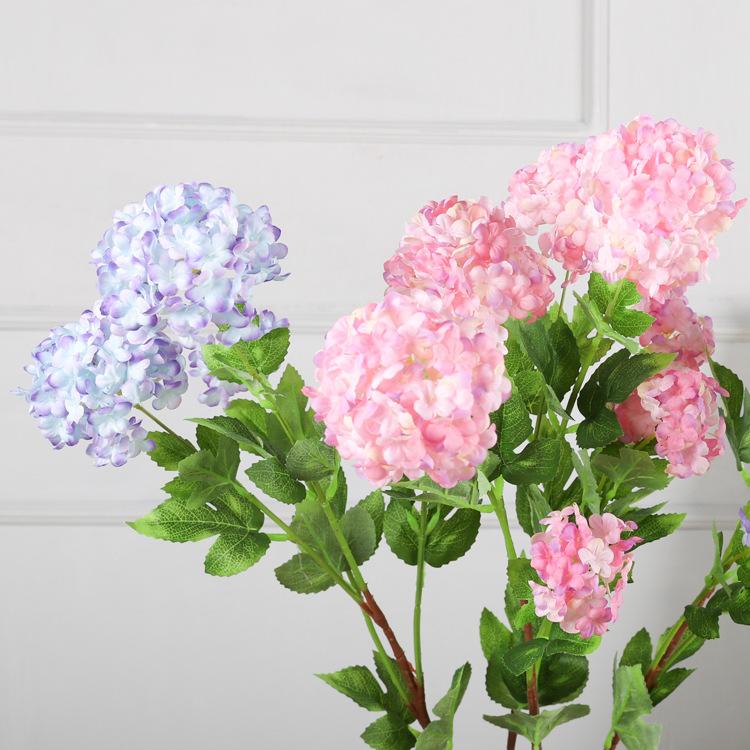 Pastoral hydrangea simulation, decorative wedding fake flower ornament head hydrangea