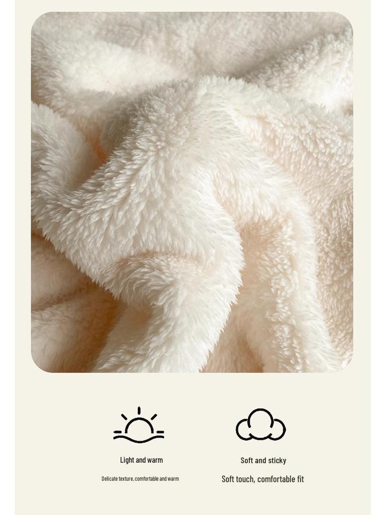 Luxurious Thick Half-Sided Plush Blanket for Autumn & Winter - Perfect for Sofa or Office Naps