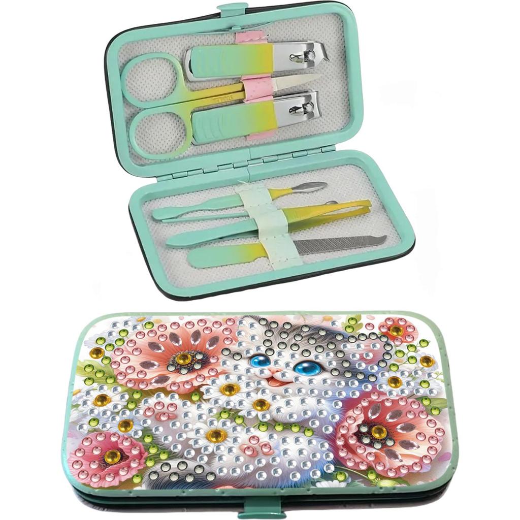 Diamond Painting Nail Art Bag Set Includes 7 Professional Tools Diamond Painting Nail Art Kit Gift for Family and Home Use