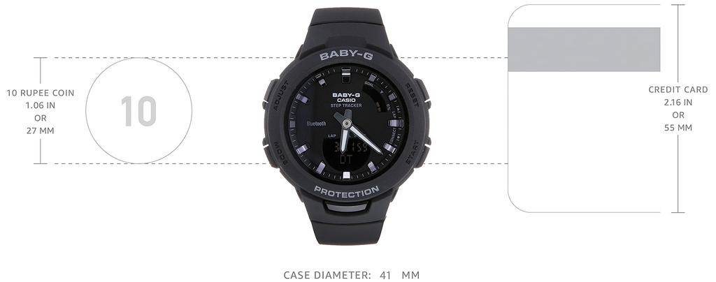 Casio BSA-B100-1A Baby-G Черные Женские Аналогово-Цифровые Повседневные Кварцевые Часы