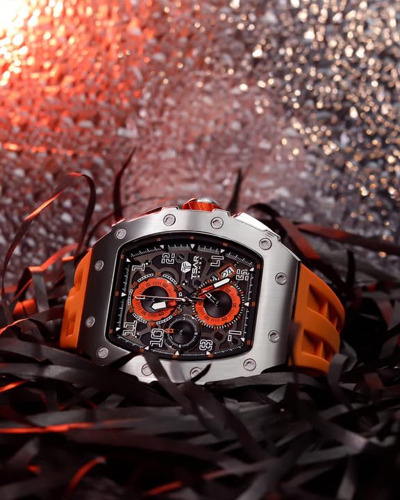 Часы ЦАРЬ БОМБА Скелетон Механические Автоматические Часы Керамика Японский Механизм Тонно Силиконовый Ремешок 50М Водонепроницаемые Люминесцентные Роскошные Наручные Часы Бизнес