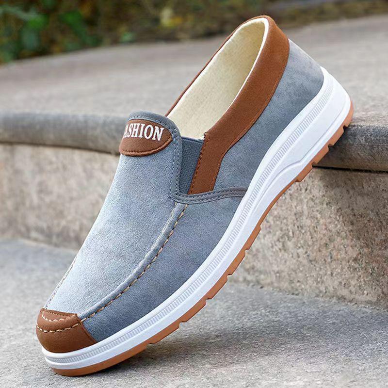 Старая пекинская тканевая обувь, мужская обувь, рабочая обувь на сухожильной подошве, повседневная обувь, дышащая парусиновая обувь без шнуровки для мужчин