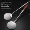 304 Stainless Steel Long Handle Round Cooking Spoon - Ideal for Kitchen Use and Frying Fish
