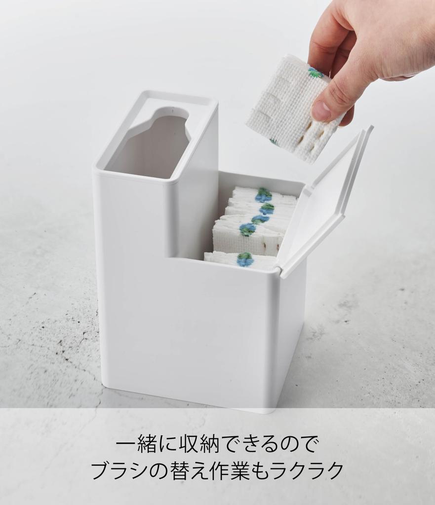 Yamazaki Tower Чехол для туалетной щетки с смываемым туалетом Ш x Г x 5722 Хранение, Щетка, Белый, Прибл.. 4.5" 4.5" 6.7" В,