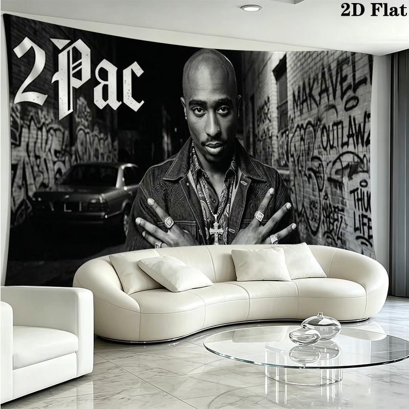 Tupac Poster Wall Tapestry Aesthetic Wall Hanging Printed Fabric Blanket Decorative Tapestries for Bedroom Living Room Home Decor