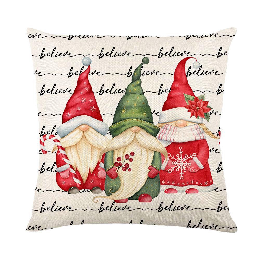 Home Decoration Cushion Cover Christmas Holiday Polyester Print Living Room Sofa Cushion Cover Bedroom Cushion Cover