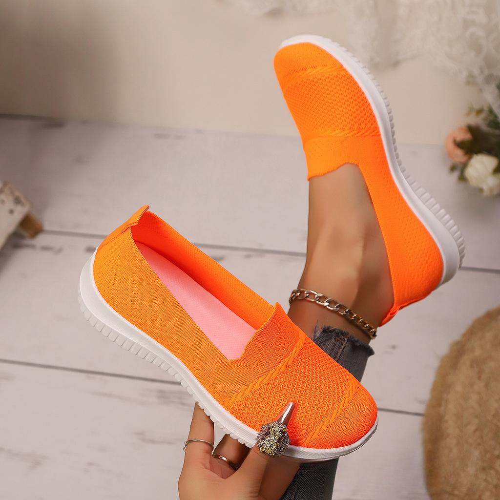 Женские дышащие сетчатые кроссовки Slip-On - Лето 2025 Модные удобные туфли на плоской подошве