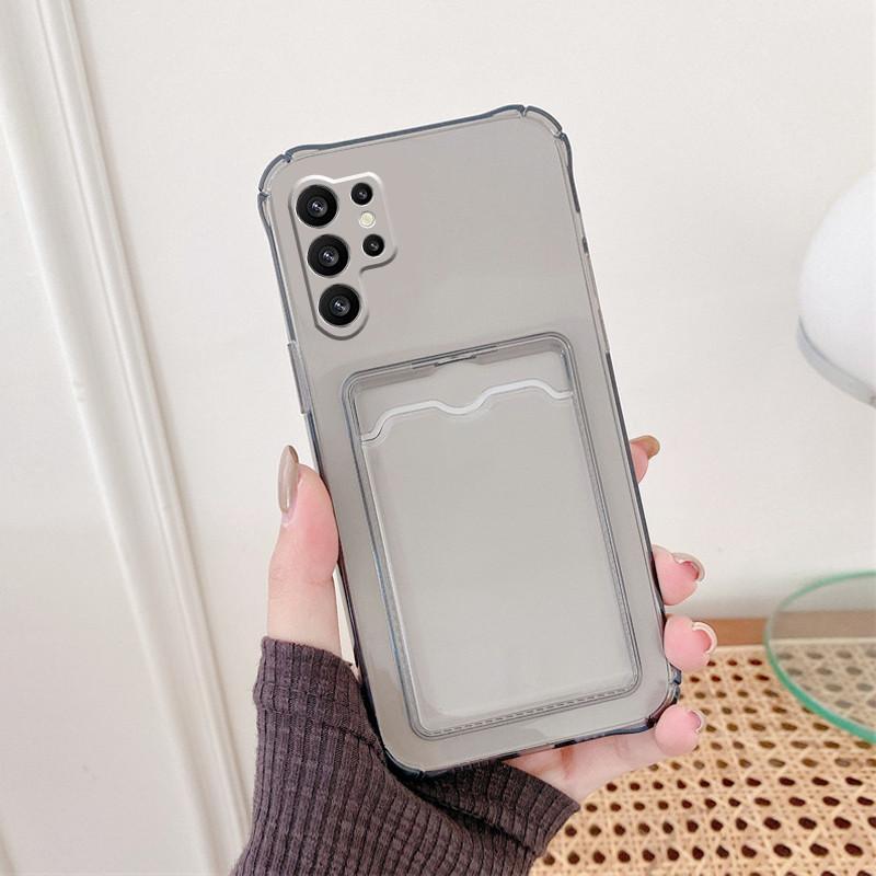 Прозрачный чехол-кошелек с отделением для карточек и мягким силиконовым чехлом для Samsung Galaxy S21 S22 S23 S24 Ultra Plus