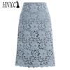 HNXC Повседневная кружевная юбка до колена с цветочным дизайном для лета/весны