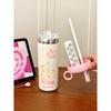 Large Capacity Thermos Cup Cute Girl Good-looking Summer Vacuum Cup Ice-Keeping Drinking Straw Cup 2025 New Arrival