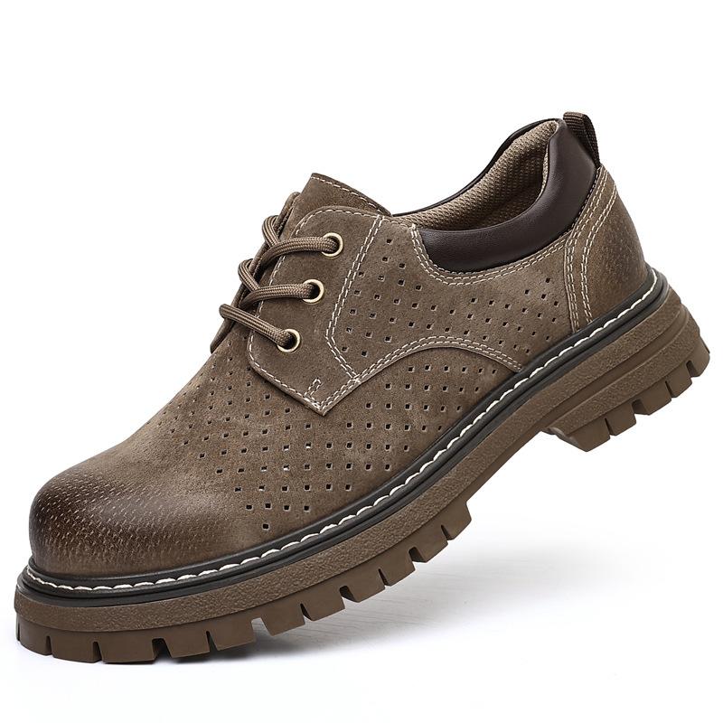 Perforated Breathable Men's Vintage Stream Martin Shoes Outdoor Brand Fashion Big Head Shoes
