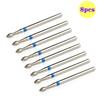 8pcs Diamond Nail Drill Bits Set Cuticle Cleaner Bit for Acrylic Nail Gel Removing Milling Cutter Manicure Machine Accessories
