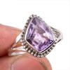 Natural Pink Amethyst Gemstone 925 Solid Sterling Silver Jewelry Ring S.7 I5d37
