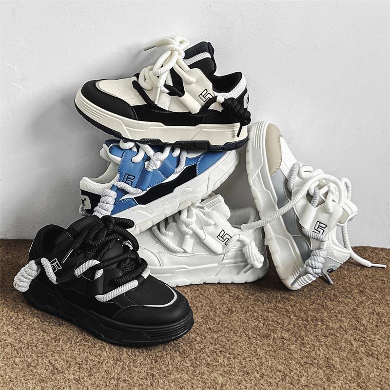 Chunky Vulcanized Shoes For Men Fashion Casual Sport Walking Sneakers Street Style Platform Men’s Basketball Canvas Sneakers New