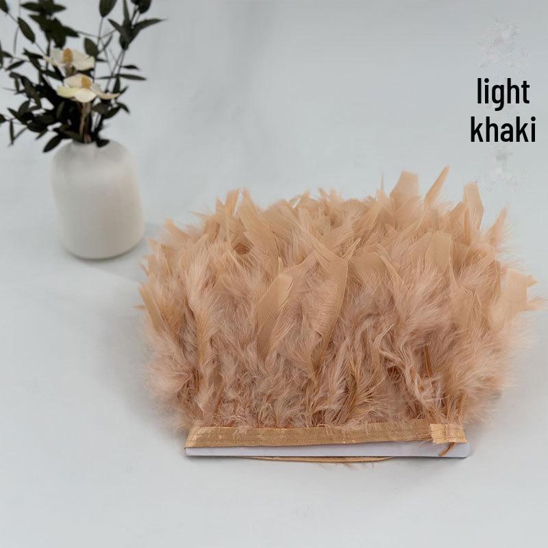 Red Lace Net Turkey Feather Strips for DIY Handmade Wedding Dance Costumes and Decorations