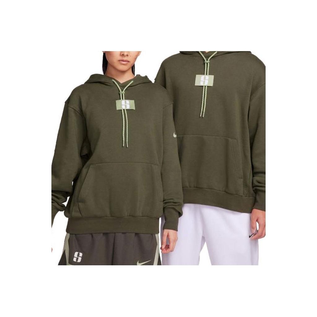Nike Logo Letter Tag Drawstring Hoodie Women Tops Green FJ4450-325
