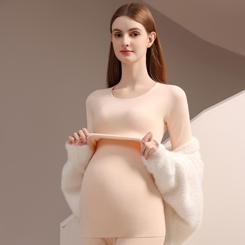 Warm Autumn Maternity and Nursing Top with Velvet - Postpartum Long Sleeve 3211