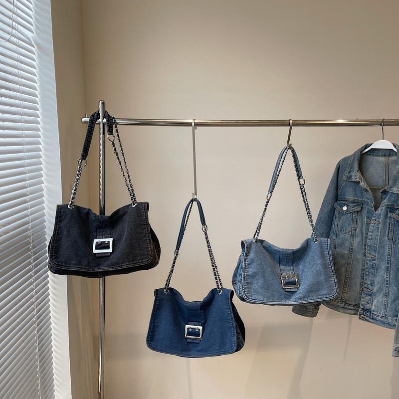 Сумка-мессенджер из денима, женская сумка через плечо, сумка через плечо с цепочкой