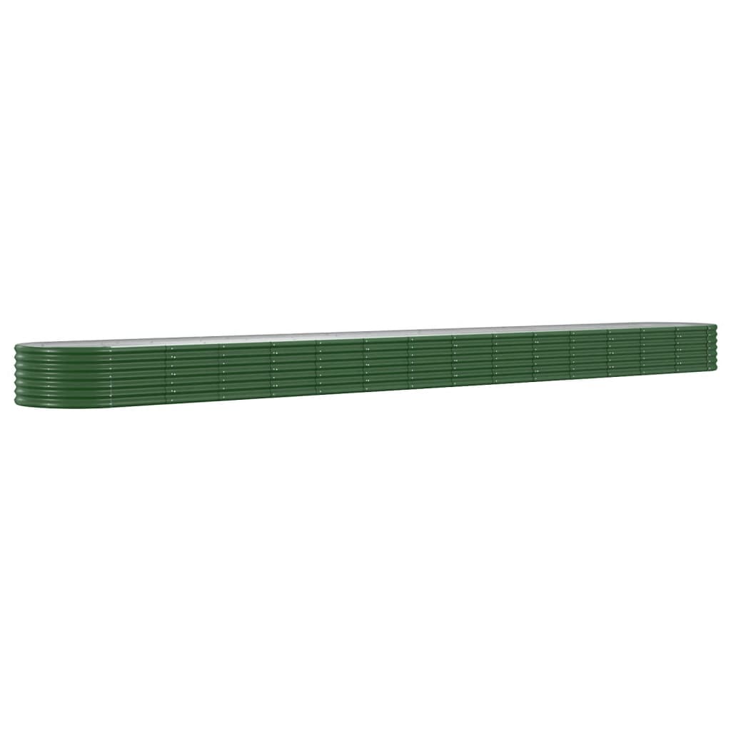 Raised Garden Bed Galvanized Steel 620 x 80 x 36 cm Green