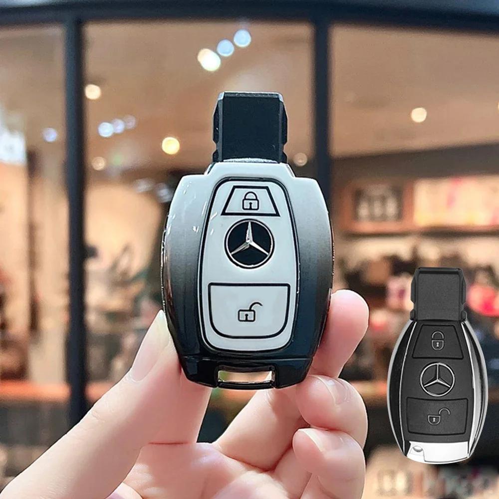 2025 Горячий Для Mercedes Benz Сплавной Автомобильный Умный Ключ Чехол Оболочка для Mercedes Benz A B C E GL S GLA GLK CLS Класса AMG W204 W205 W